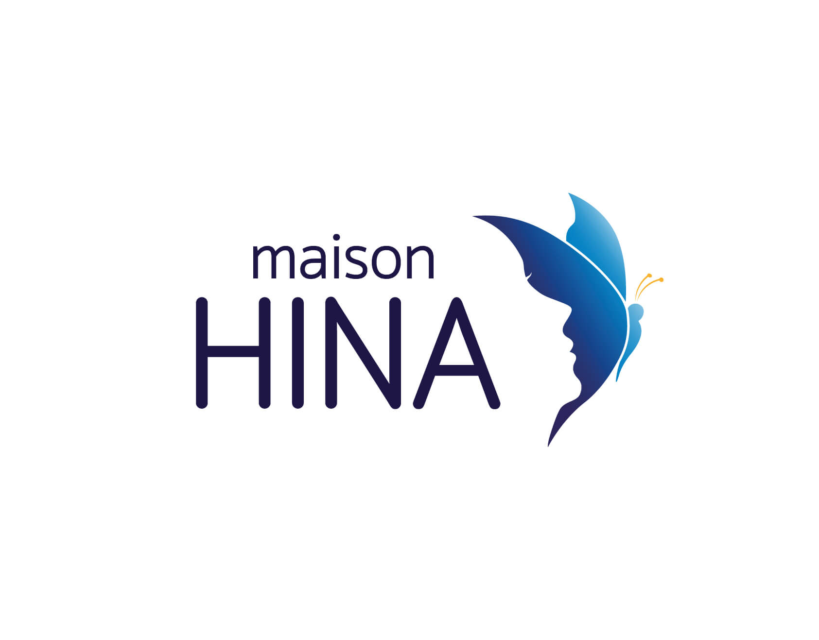 Image de marque, identité visuelle, logo de l'organisme Maison Hina, maison d'hébergement pour femmes et enfants victimes de violence